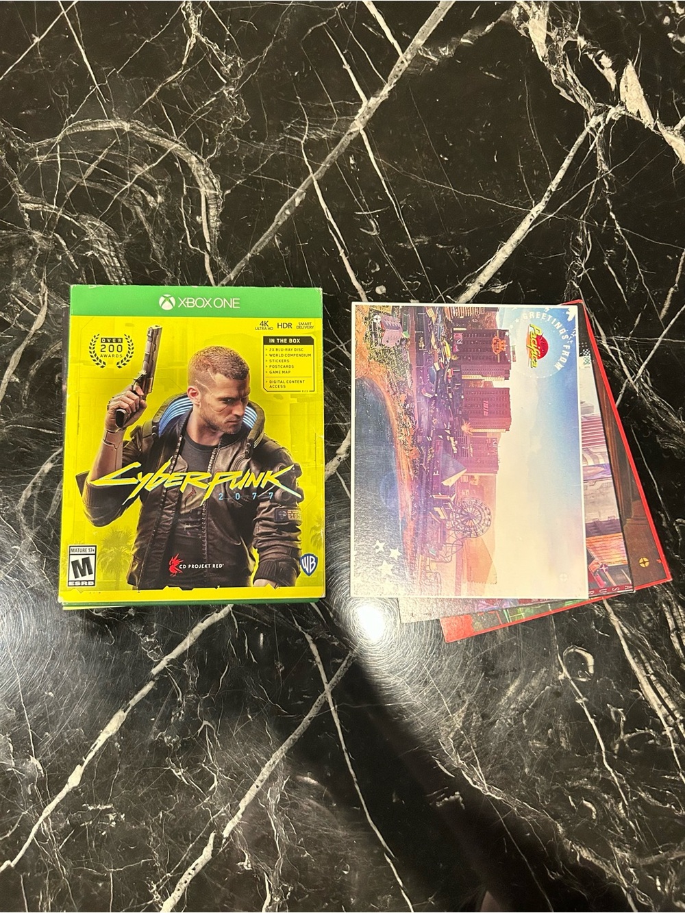 Cyberpunk 2077 with Promo Postcards